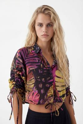 Tropische blouse - BLACK - L