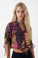 Tropische blouse - BLACK - L