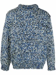 Maison Margiela pull en maille épaisse à col montant - Bleu