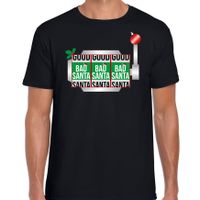 Bad / good Santa fout Kerst t-shirt zwart voor heren - thumbnail