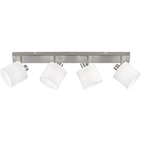 LED Plafondspot - Plafondverlichting - Trion Torry - E14 Fitting - 4-lichts - Rechthoek - Mat Nikkel - Aluminium