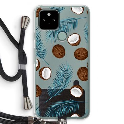 Kokosnoot roze: Pixel 5 Transparant Hoesje met koord