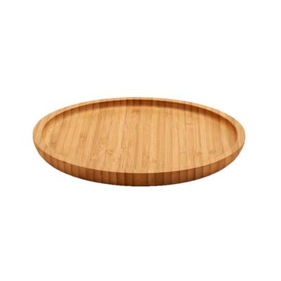 Broodplank/serveerplank/hamplank - bamboe hout - rond - 20 cm