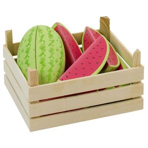 Houten fruitkist met watermeloenen   -