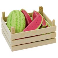 Houten fruitkist met watermeloenen   - - thumbnail