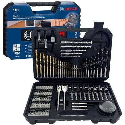 Bosch Professional 103-delige boor- en bitset (hout, steen en metaal, boor- en schroefgereedschapaccessoires)