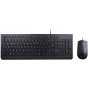 Lenovo 4X30L79892 Set met toetsenbord en muis Kabelgebonden Spatwaterdicht QWERTY, Nordic Zwart