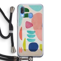 Bold Rounded Shapes: Samsung Galaxy A40 Transparant Hoesje met koord Bold Rounded Shapes: Samsung Galaxy A40 Transparant Hoesje met koord