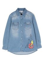 MSGM Kids chemise à logo imprimé - Bleu - thumbnail