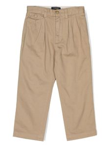 POLO RALPH LAUREN KIDS pantalon en coton à pinces - Marron