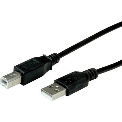 ROLINE RM USB 2.0 kabel, Type A-B, zwart, 1,8 m