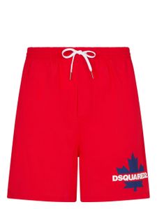 DSQUARED2 short de bain à logo imprimé - Rouge