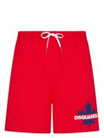 DSQUARED2 short de bain à logo imprimé - Rouge