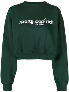 Sporty & Rich sweat crop à logo imprimé - Vert