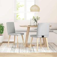 Eetkamerstoelen 2 st stof wolk grijs