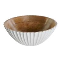 Saladekom DKD Home Decor Wit Natuurlijk Mangohout 30 x 30 x 12 cm