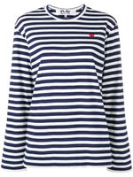 Comme Des Garçons Play striped longsleeve T-shirt - Bleu - thumbnail