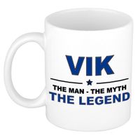 Naam cadeau mok/ beker Vik The man, The myth the legend 300 ml   -