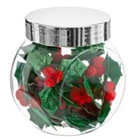 Mini hulst bladeren decoraties - 30x stuks - in kunststof pot - 4 x 5 cm - polyester - hobby deco Mini hulst bladeren decoraties - 30x stuks - in kunststof pot - 4 x 5 cm - polyester - hobby deco