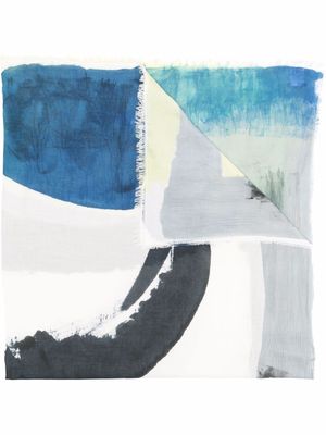 Faliero Sarti écharpe à effet d'aquarelle - Bleu