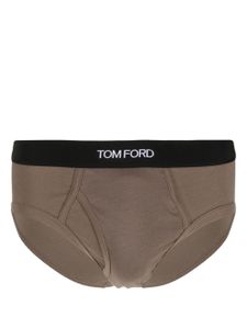 TOM FORD slip à bande logo - Marron