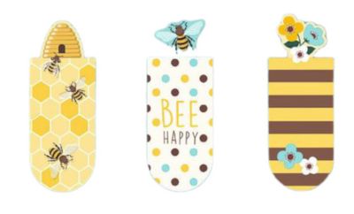 Moses boekenleggers bijen junior 14,2 cm karton geel 3 stuks