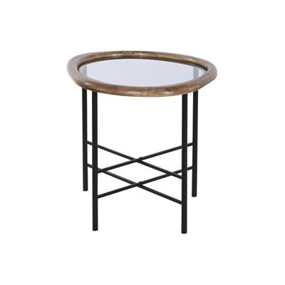 Hoofdtafel Home ESPRIT Bruin Zwart Natuurlijk Kristal Sparrenhout 61 x 50 x 53 cm