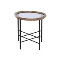 Hoofdtafel Home ESPRIT Bruin Zwart Natuurlijk Kristal Sparrenhout 61 x 50 x 53 cm