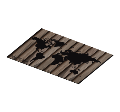 Placemat houten patroon met wereldkaart