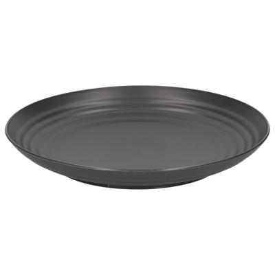 Plasticforte Rond bord/camping bord - D25 cm - zwart - kunststof - onbreekbaar - servies