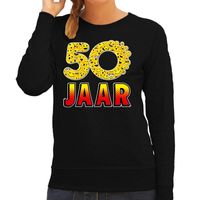 Funny emoticon sweater 50 Jaar zwart dames 2XL  -