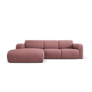 Windsor & Co Lola Hoekbank met Chaise Longue Links - Fluweel - Roze