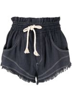 MARANT ÉTOILE short en soie à bords francs - Noir - thumbnail