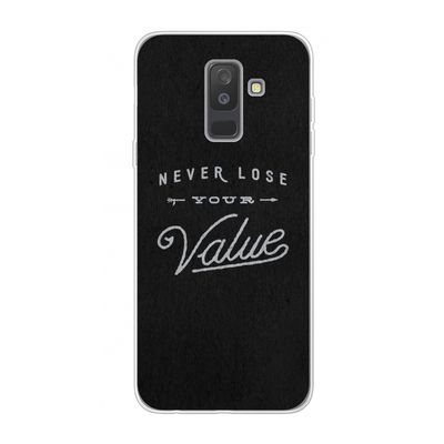 Never lose your value: Samsung Galaxy A6 Plus (2018) Transparant Hoesje