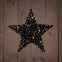 B.O.T. Star 40 cm Dark Glitter 15Led Warm White - Anna's Collection