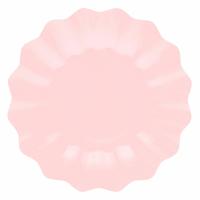 Feestbordjes met schulprand - 8x - baby roze - rond - karton - 27cm