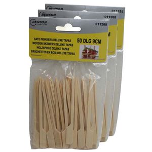 Benson Cocktail/tapas prikkers - 150x stuks - 9 cm - hout