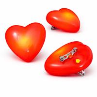 Hartjes broche - met knipperlicht - op batterijen - 4 cm - sierspeld