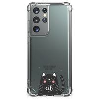 Samsung Galaxy S21 Ultra Stevig Bumper Hoesje Cat Good Day - thumbnail