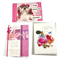 Wenskaart paperclip verjaardag vrouw 6 stuks