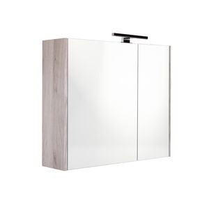 Best Design Spiegelkast Happy Grey Incl. LED verlichting 60x60 cm Grijs Eiken