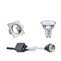 LED Spot Set - GU10 Fitting - Inbouw Vierkant - Glans Chroom - Kantelbaar 80mm - Philips - MASTER 927 36D VLE - 3.7W - - thumbnail