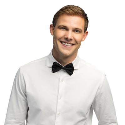 Vlinderstrikje - zwart - polyester - 11 cm - voor dames/heren - verkleedartikelen
