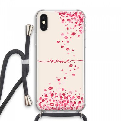 Hartjes en kusjes: iPhone XS Max Transparant Hoesje met koord