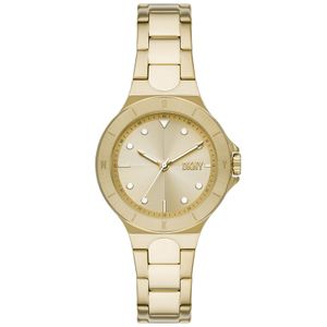 DKNY NY6655 Horloge Chambers staal goudkleurig 34 mm