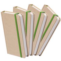 Set van 4x stuks luxe schriftjes/notitieboekjes groen met elastiek A5 formaat