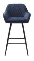 Barstoel Milton Blauw Velvet - Giga Living