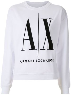 Armani Exchange sweat à logo imprimé - Blanc