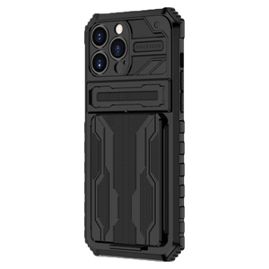 iPhone 12 Pro Max hoesje - Backcover - Rugged Armor - Kickstand - Extra valbescherming - TPU - Zwart
