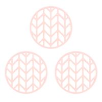 Krumble Siliconen pannenonderzetter rond met pijlen patroon - Roze - Set van 3